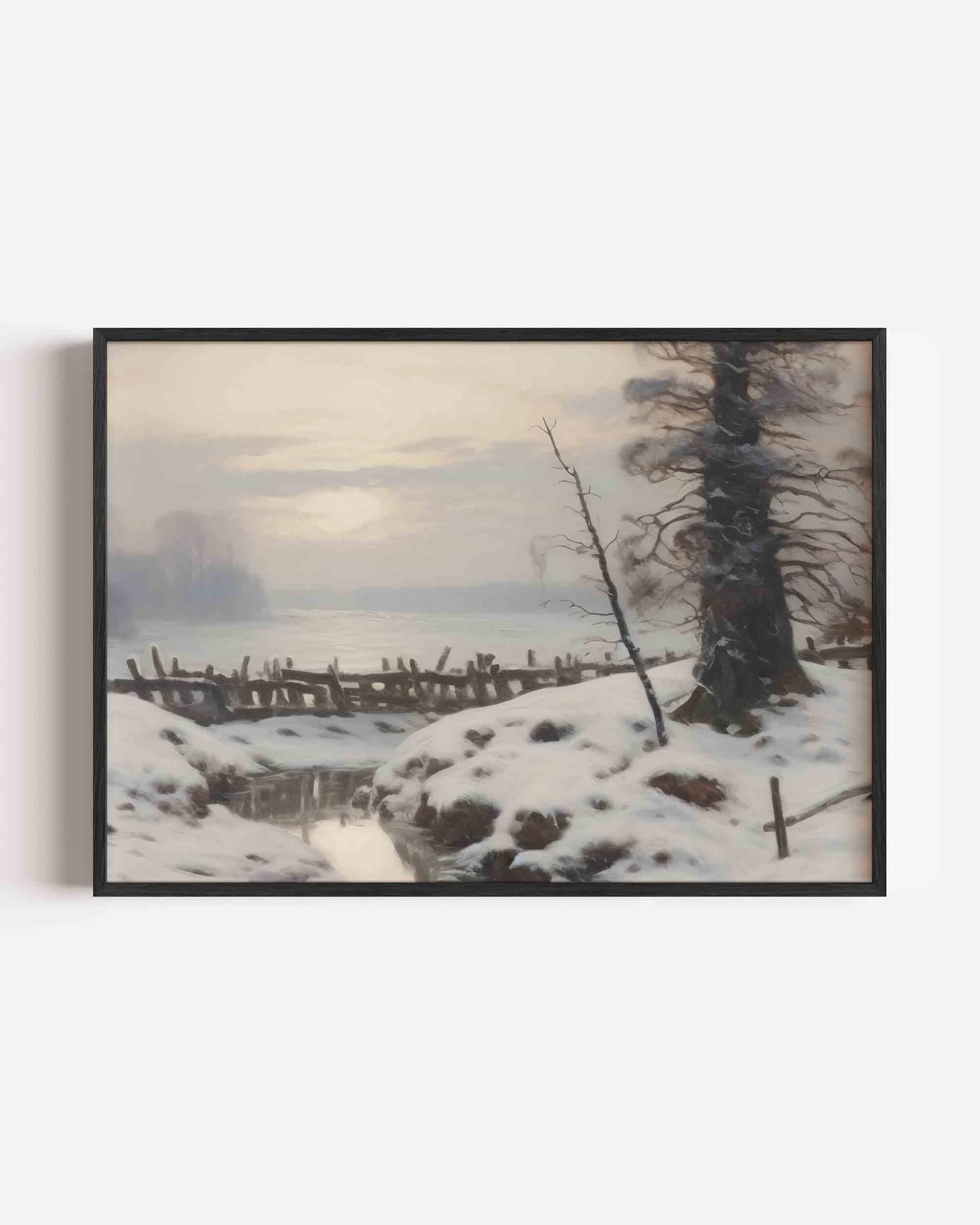 Winterlandschap met sneeuw Poster