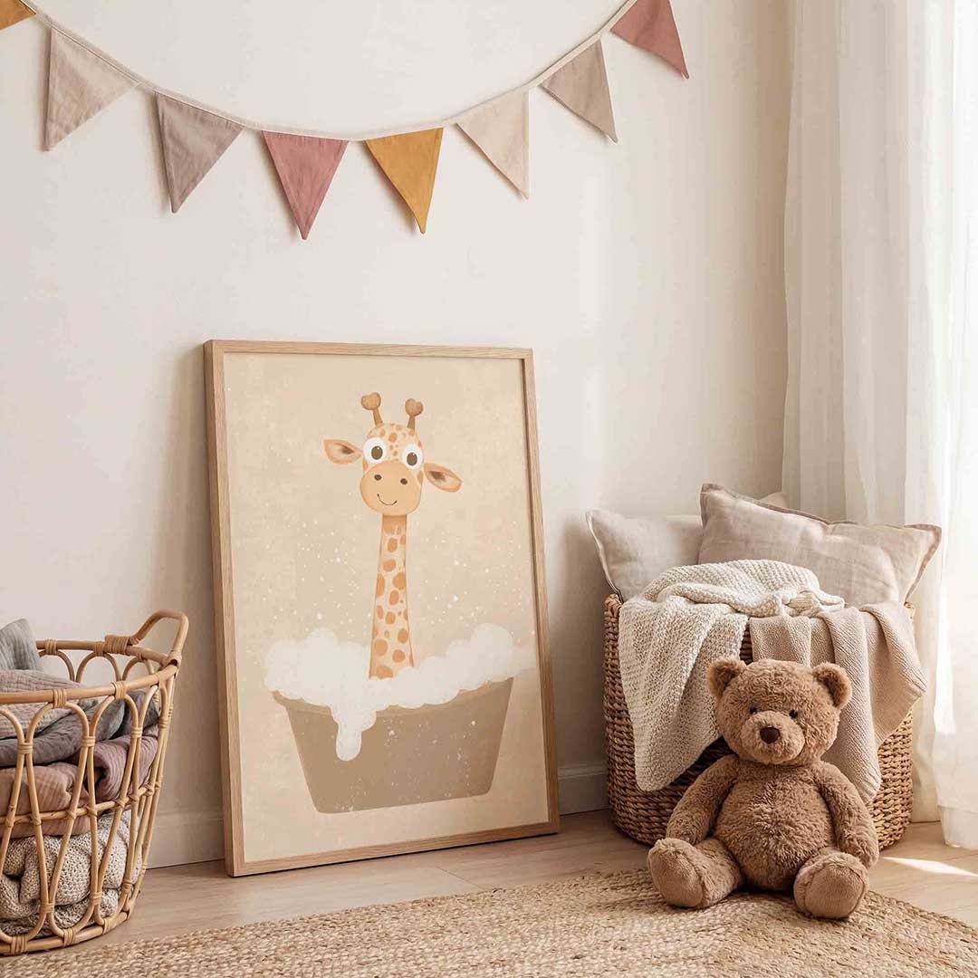 Giraffe in bad Poster
