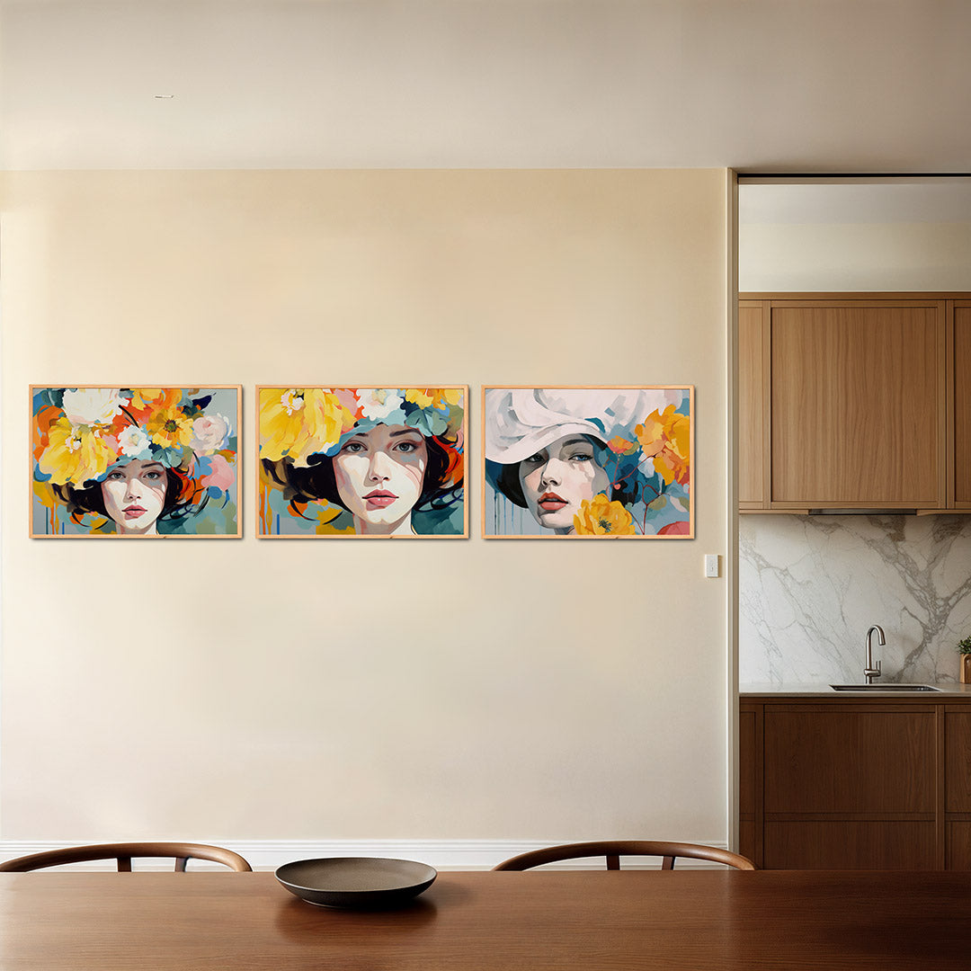 Bloemrijke portretcompositie Posterset