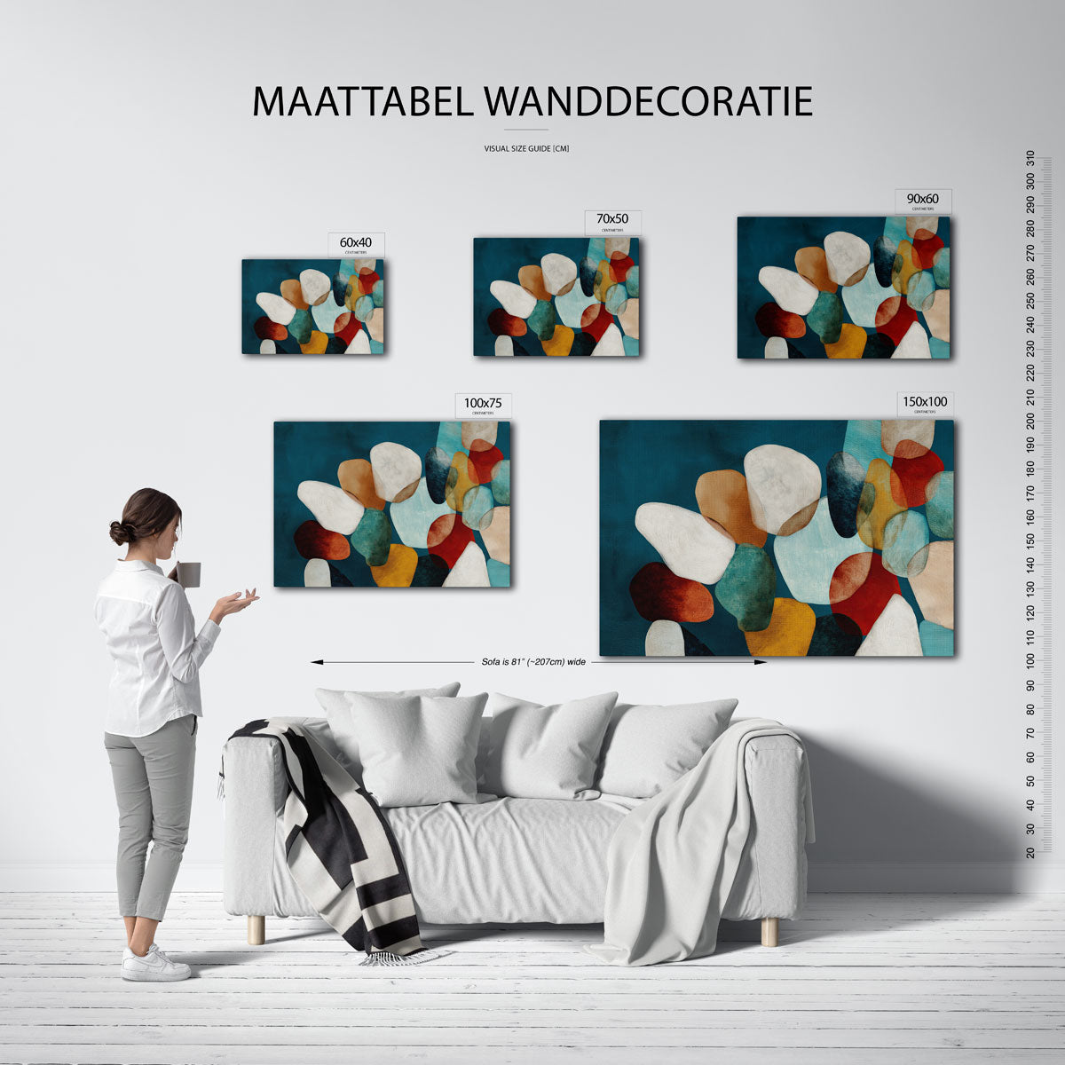Vormenspel met kleuren Kunstwerk