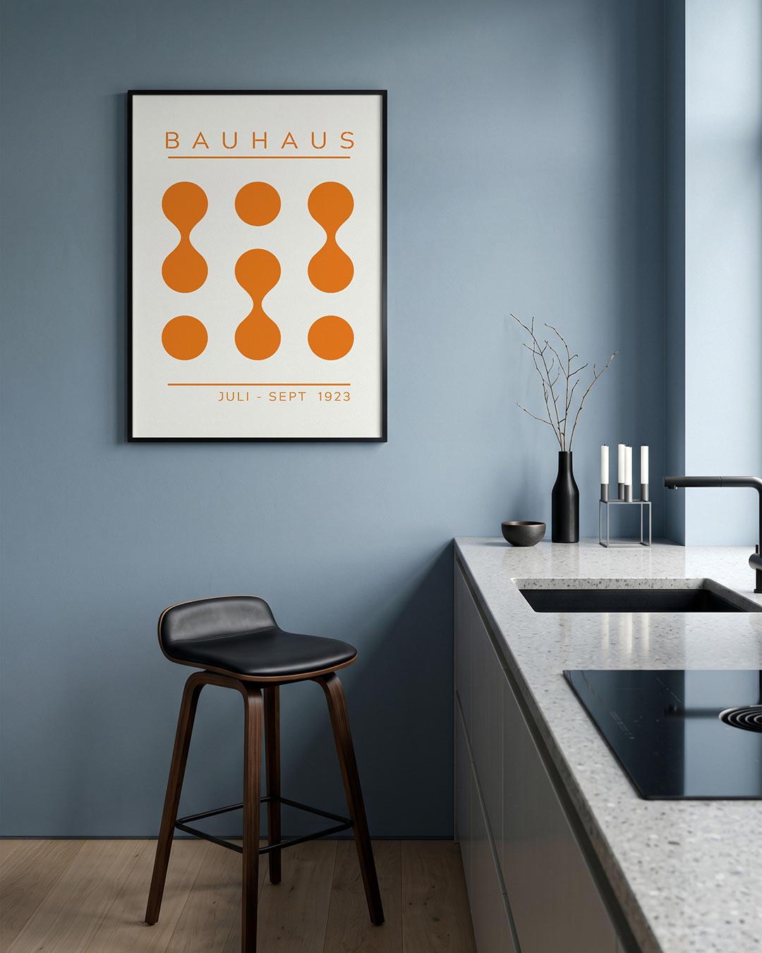 Oranje cirkelpatroon Poster