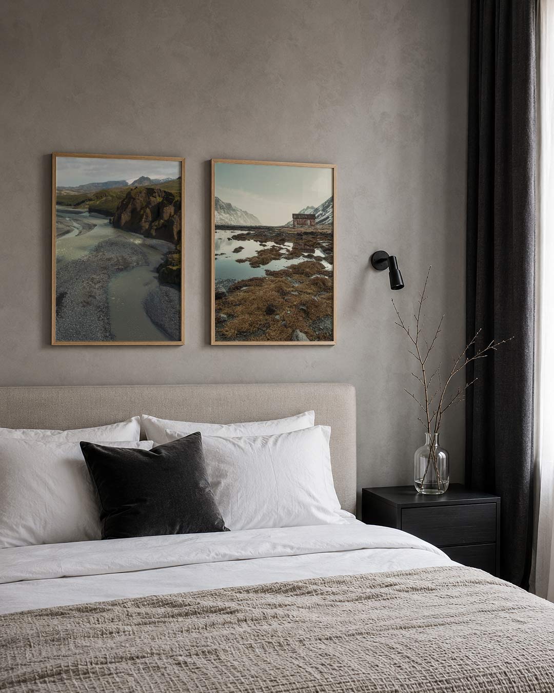 Natuurlijke rivierlijnen Posterset