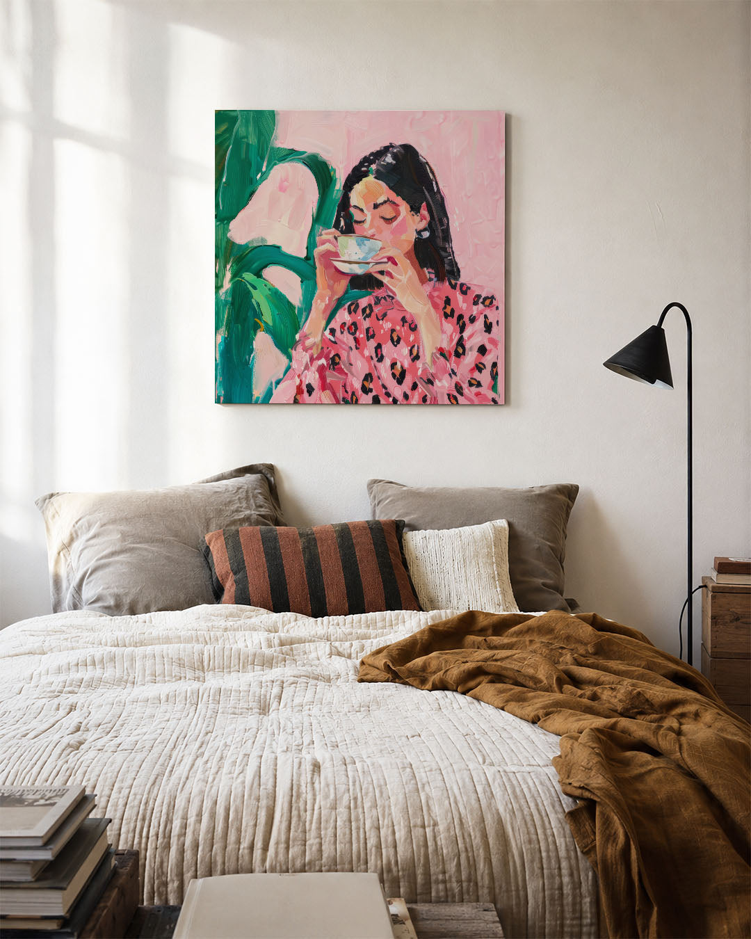 Vrouw met kopje Kunstwerk