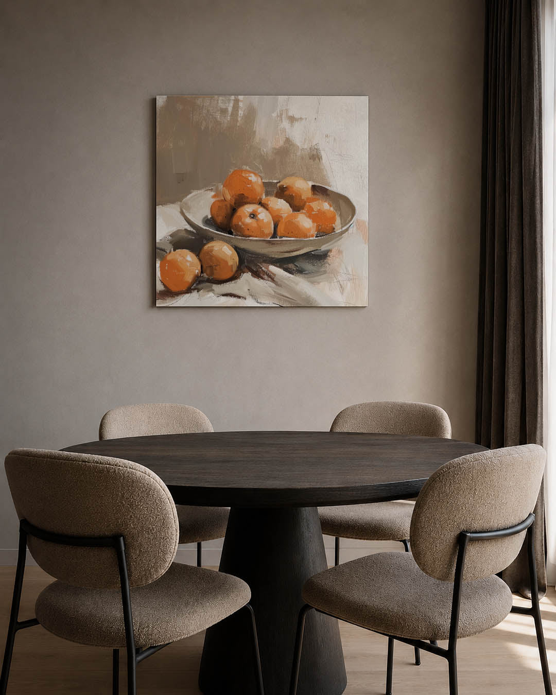 Sinaasappels in schaal Kunstwerk