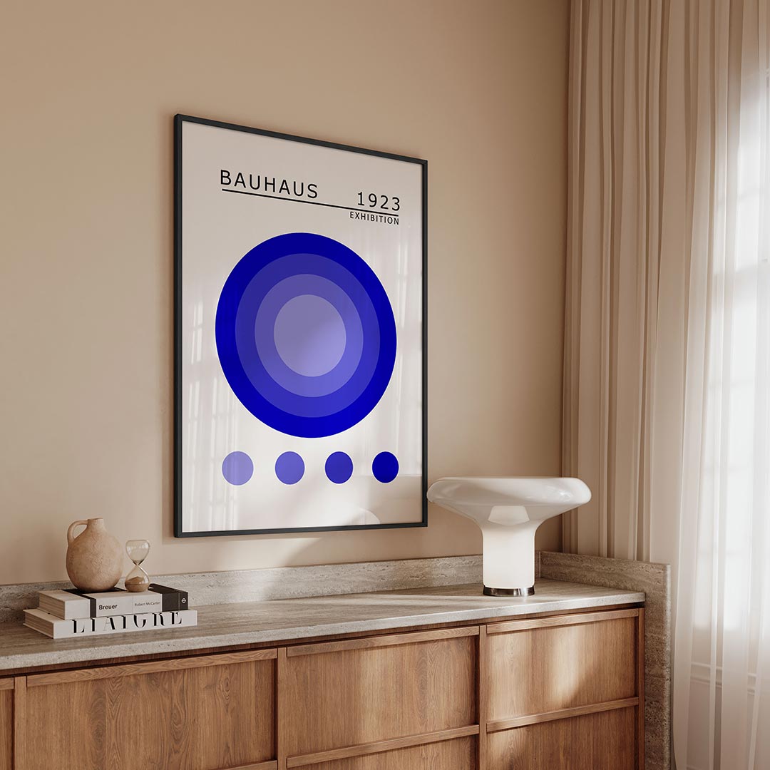 Cirkelstructuur blauw Poster