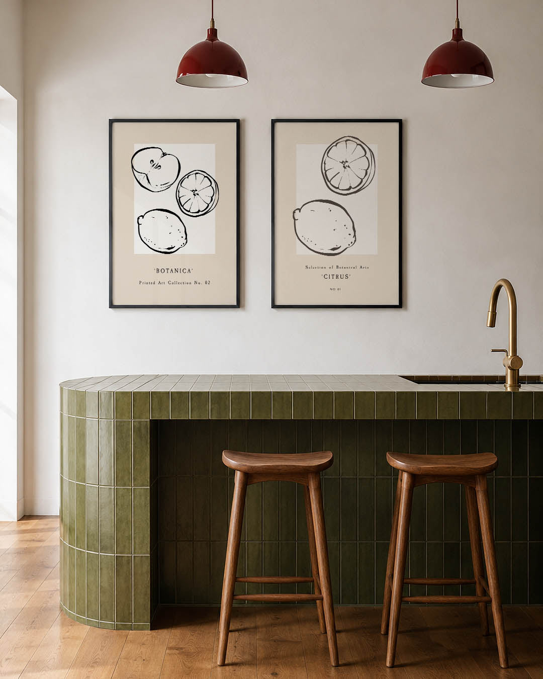 Fruitige lijnen Posterset