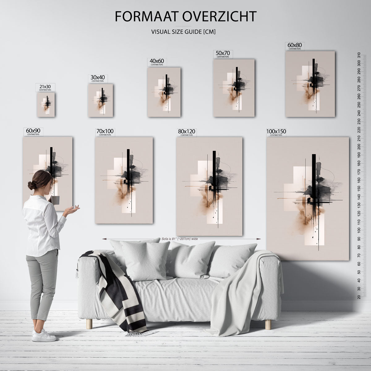 Abstracte lijnen en vormen Poster