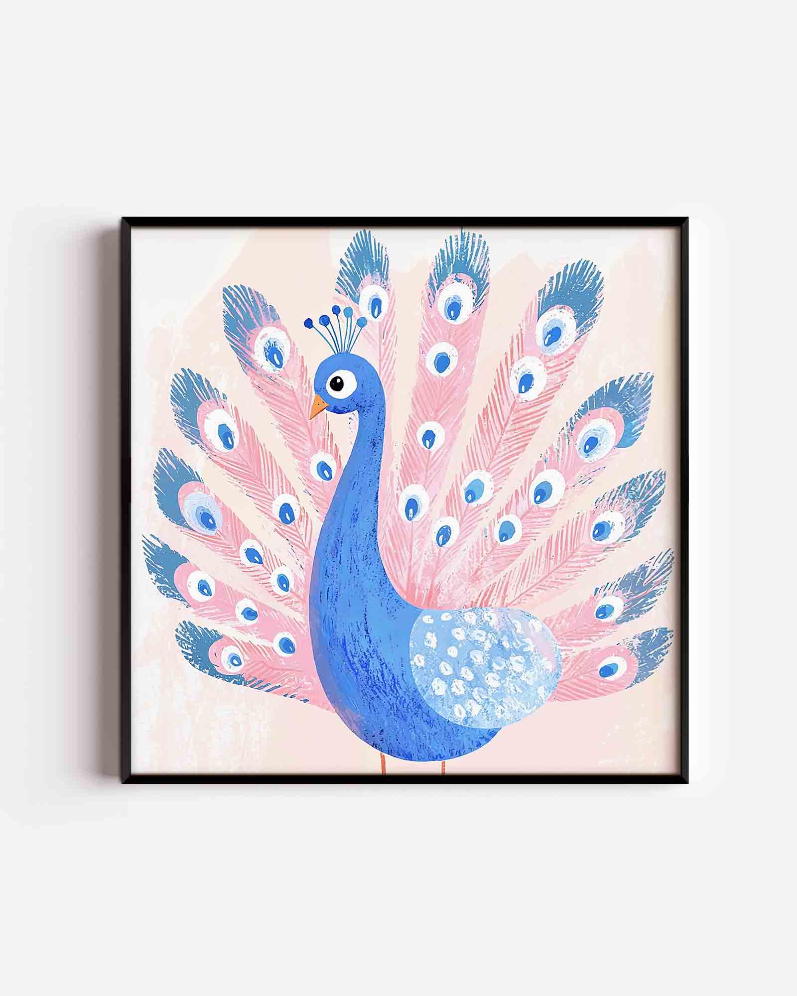 Blauwe pauw Poster