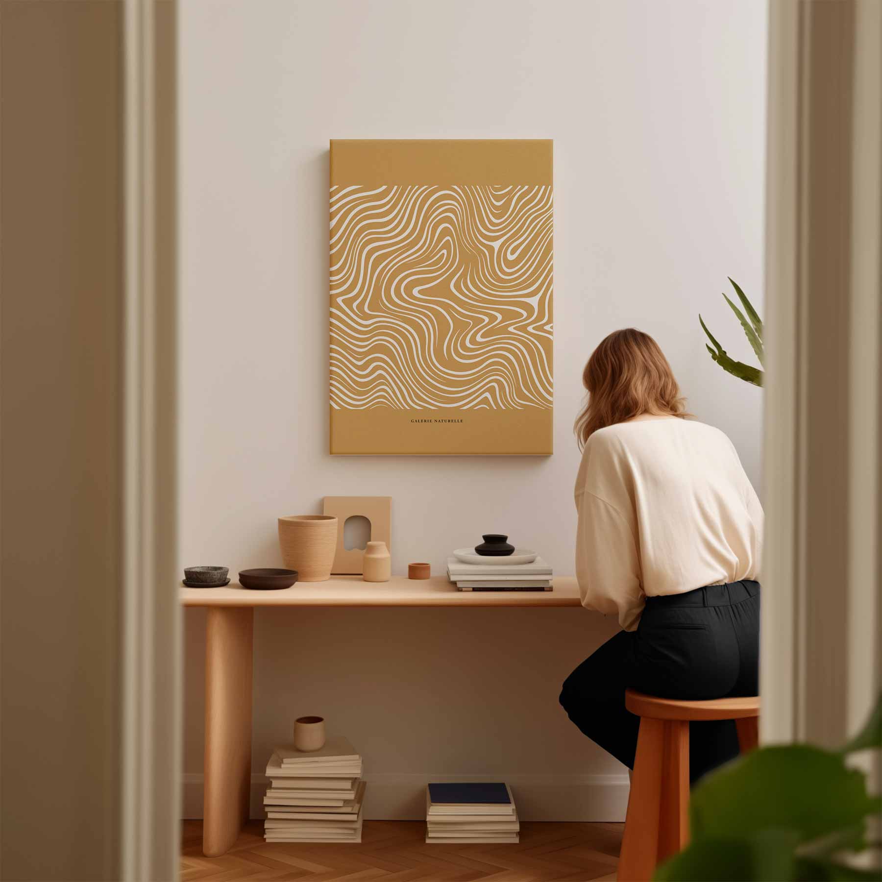 Golvende Lijnen Natuurprint Kunstwerk-canvas-dibond-plexiglas-wanddecoratie-WallArtistic