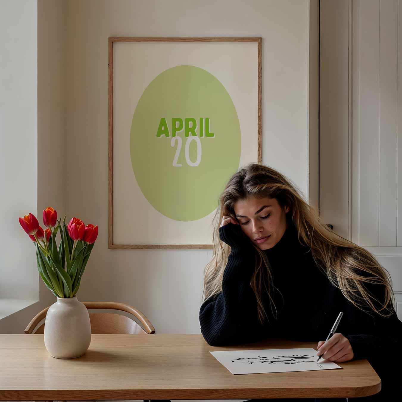 April Minimalistische Kalenderposter-WallArtistic