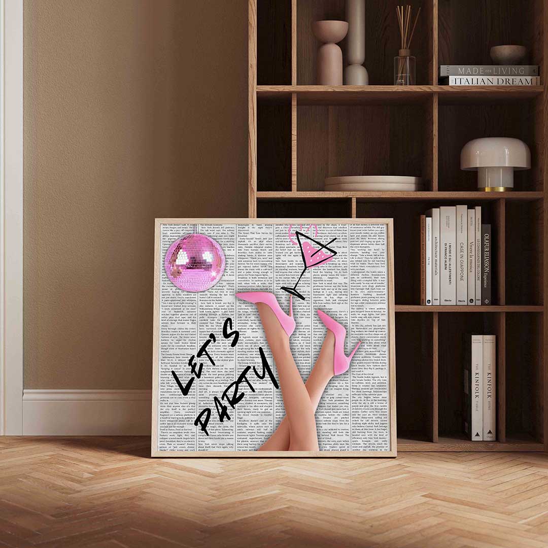 Feestelijke roze hakken Poster