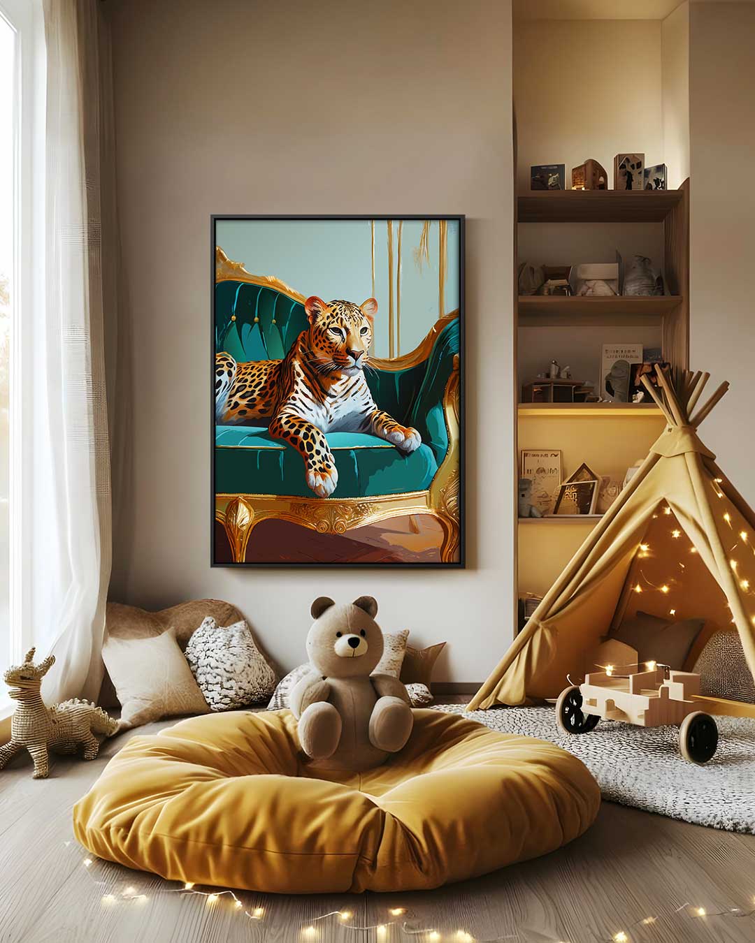 Luxe Luipaard op Sofa Kunstwerk