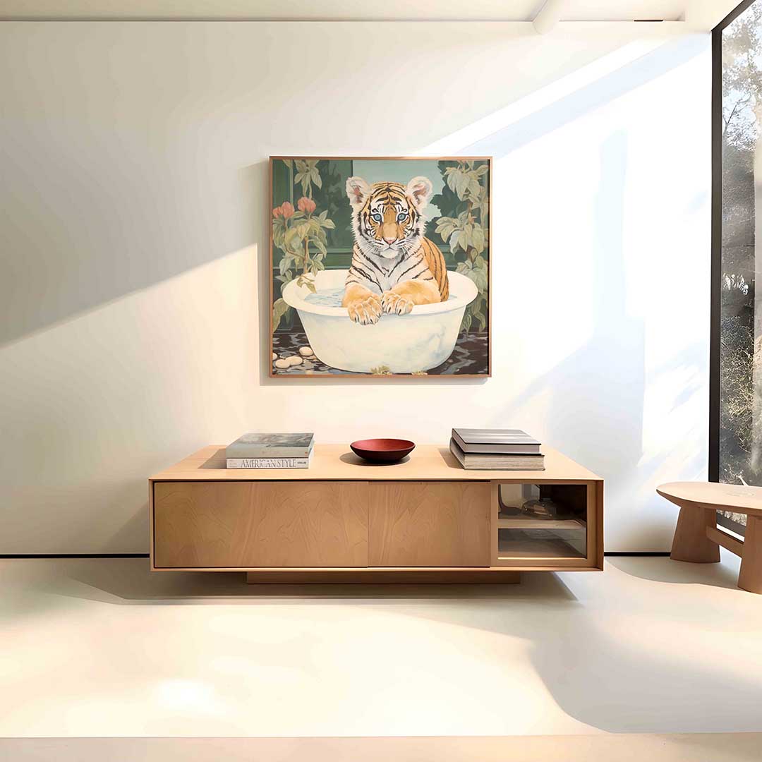 Tijger in bad Poster