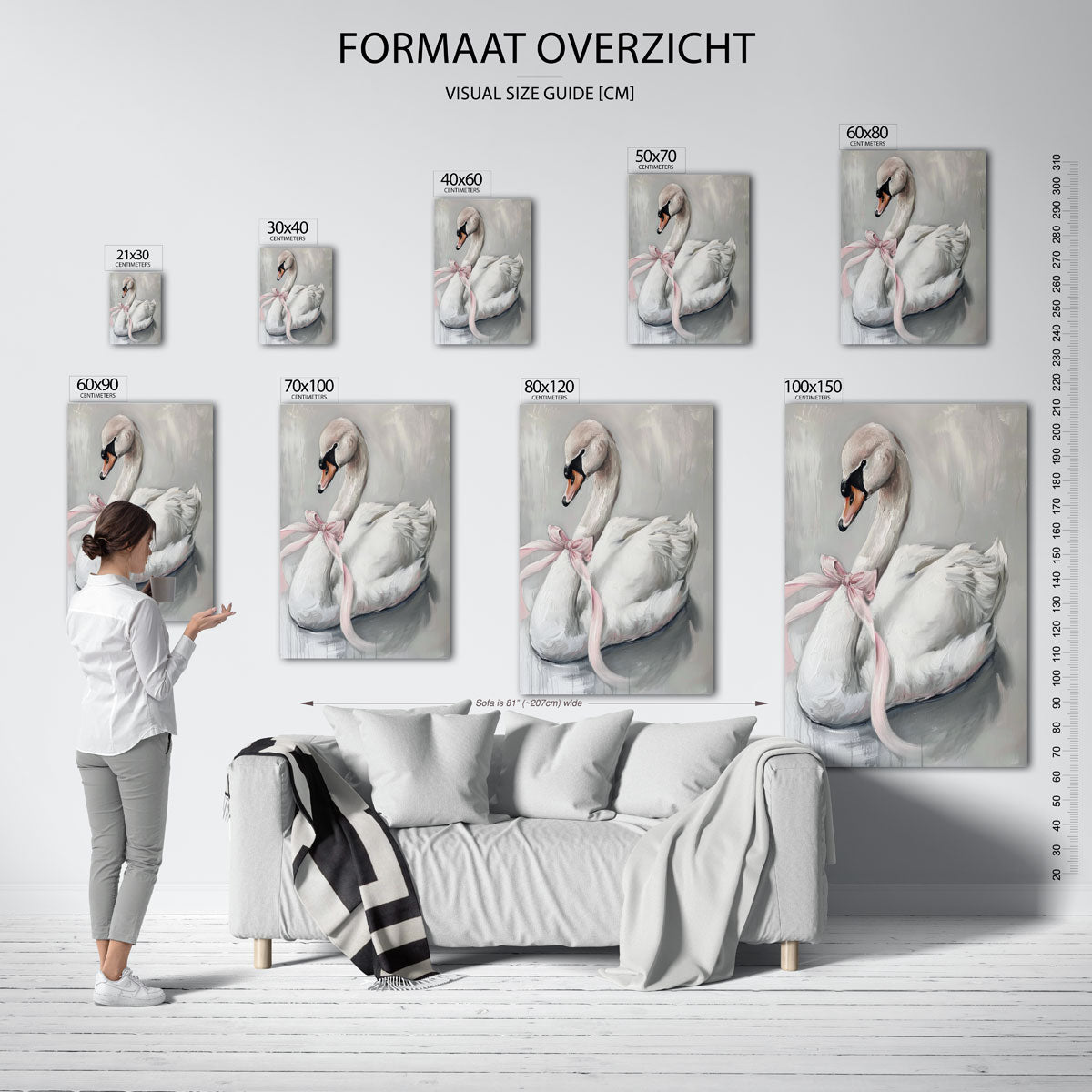 Zwaan met roze strik Poster