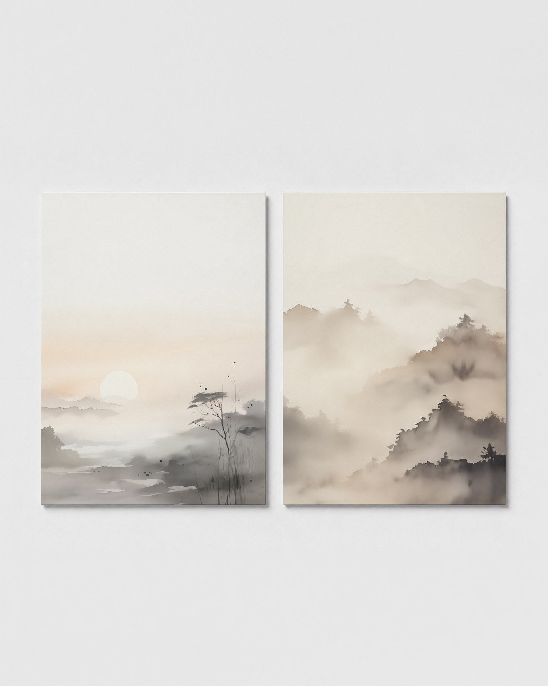 Zonsondergang nevel Posterset
