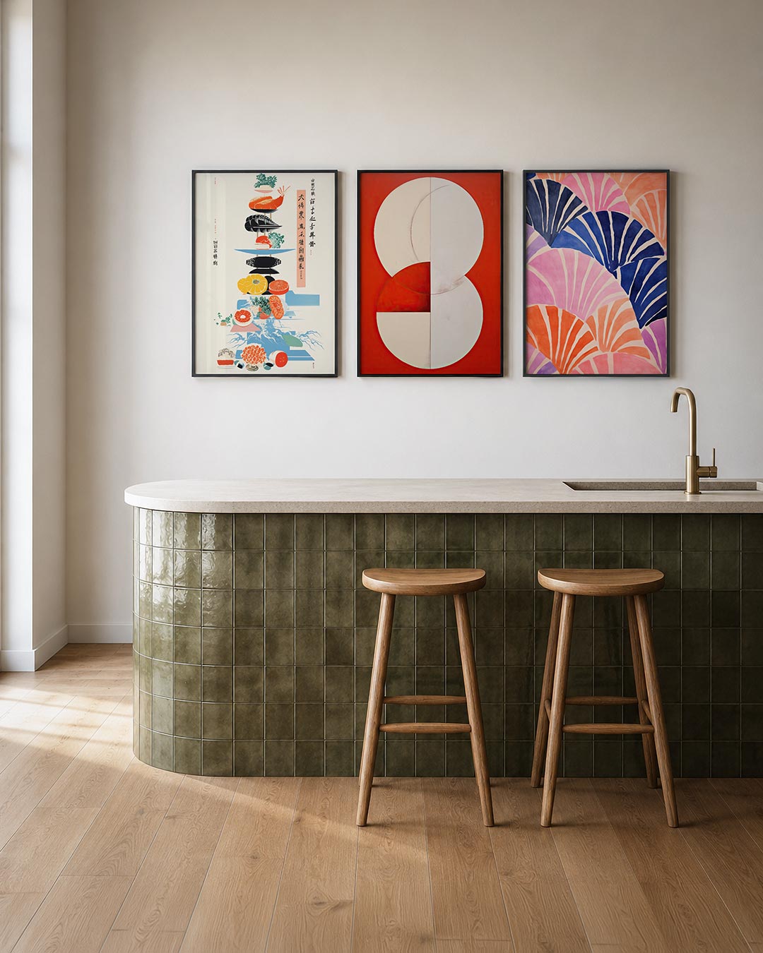 Kleurrijke stapeling Posterset