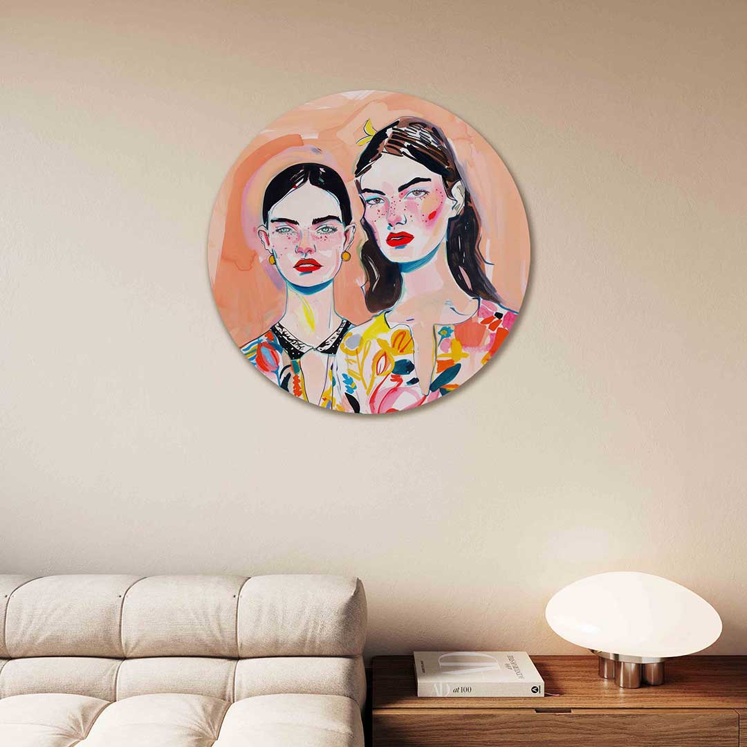 Twee vrouwen portret Muurcirkel