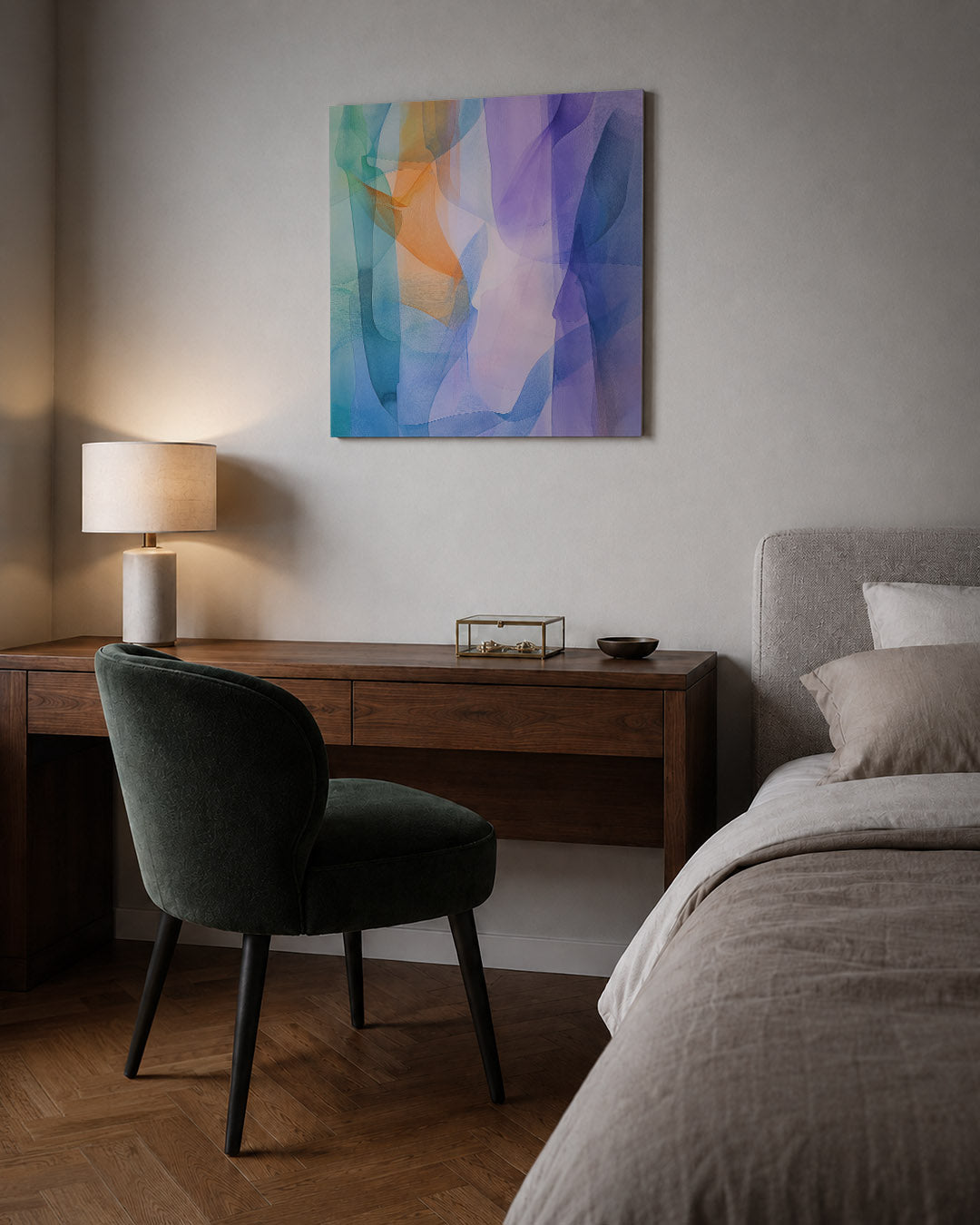 Vloeiende kleurencompositie Kunstwerk