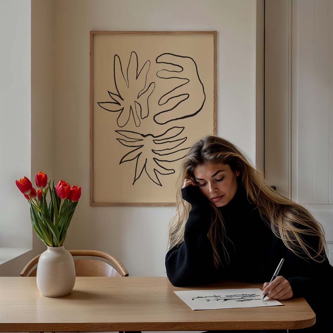 Organische Kunstlijn Poster-WallArtistic