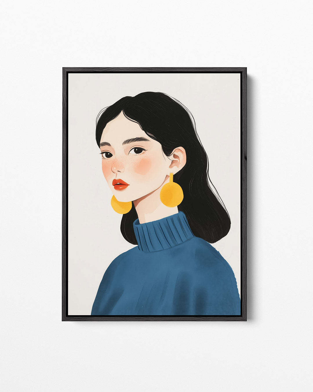 Portret met geometrische accenten Kunstwerk