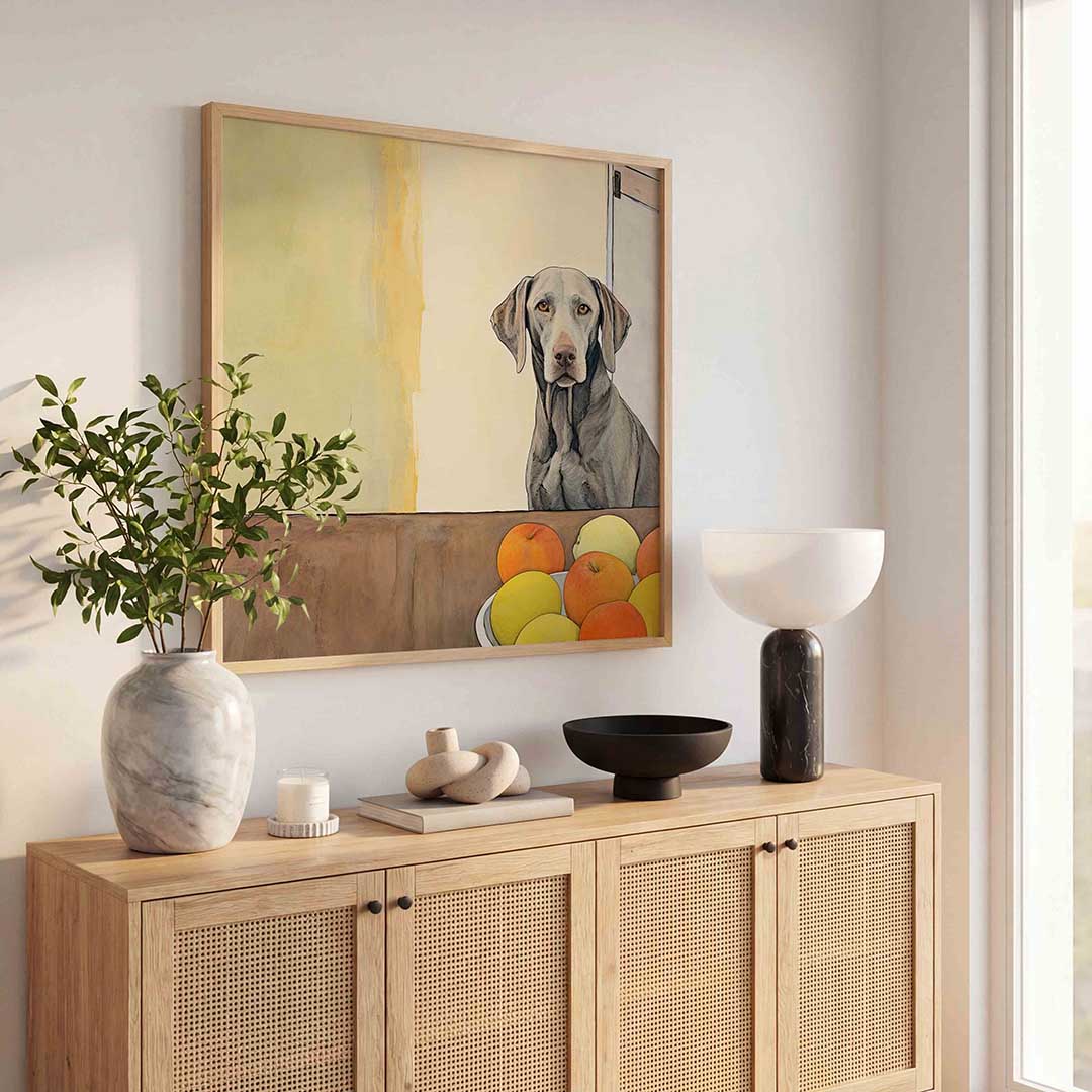 Hond en fruit Poster