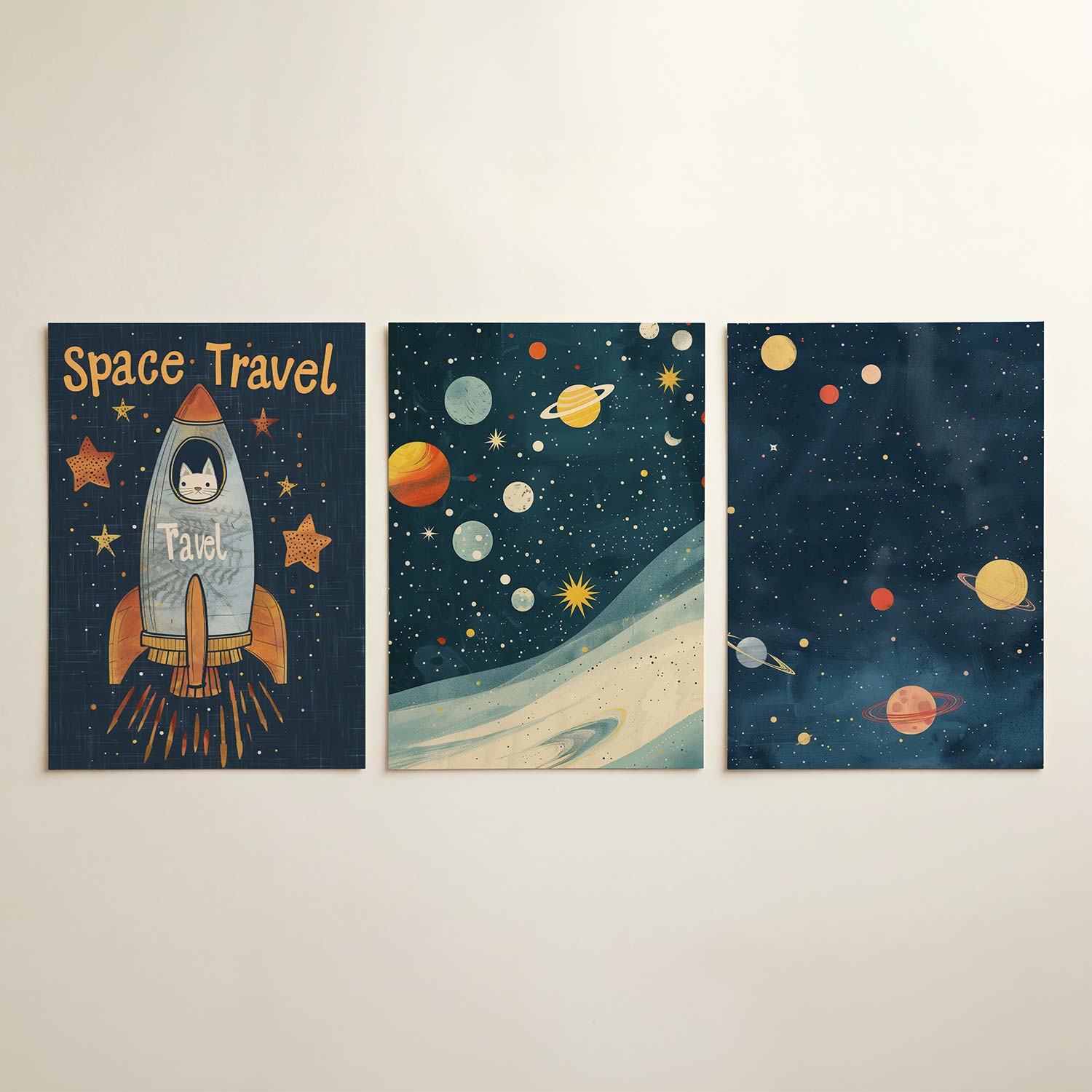 Ruimteavontuur illustratie Posterset