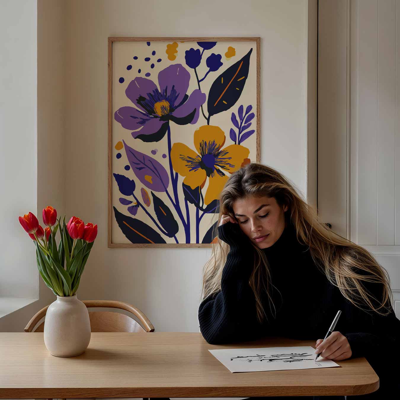 Bloemenfeest in Vrolijke Kleuren Poster-WallArtistic