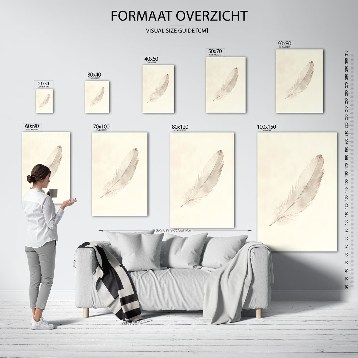 Veer op beige Poster