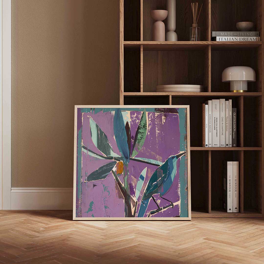 Vogel en bladeren Poster