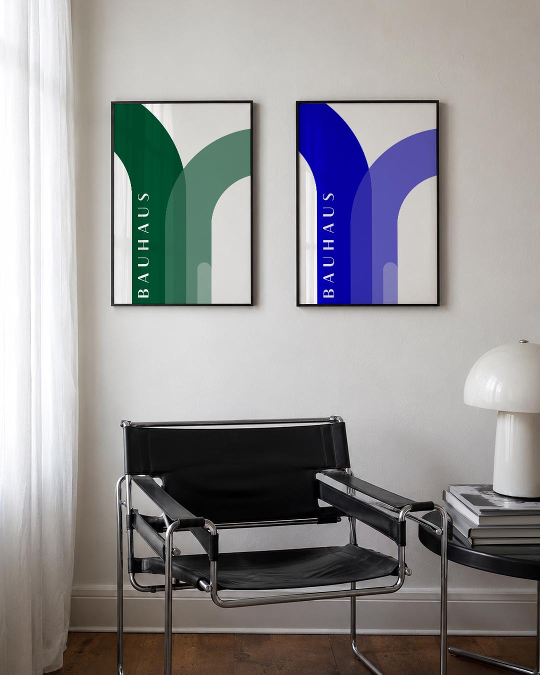 Groene boogvormen Posterset