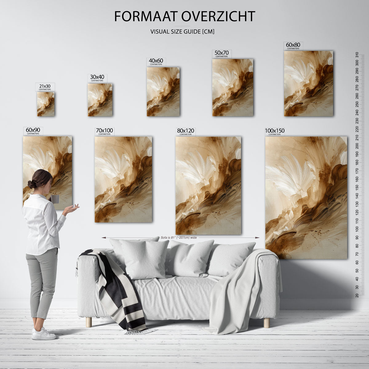 Abstracte bruine vormen Poster