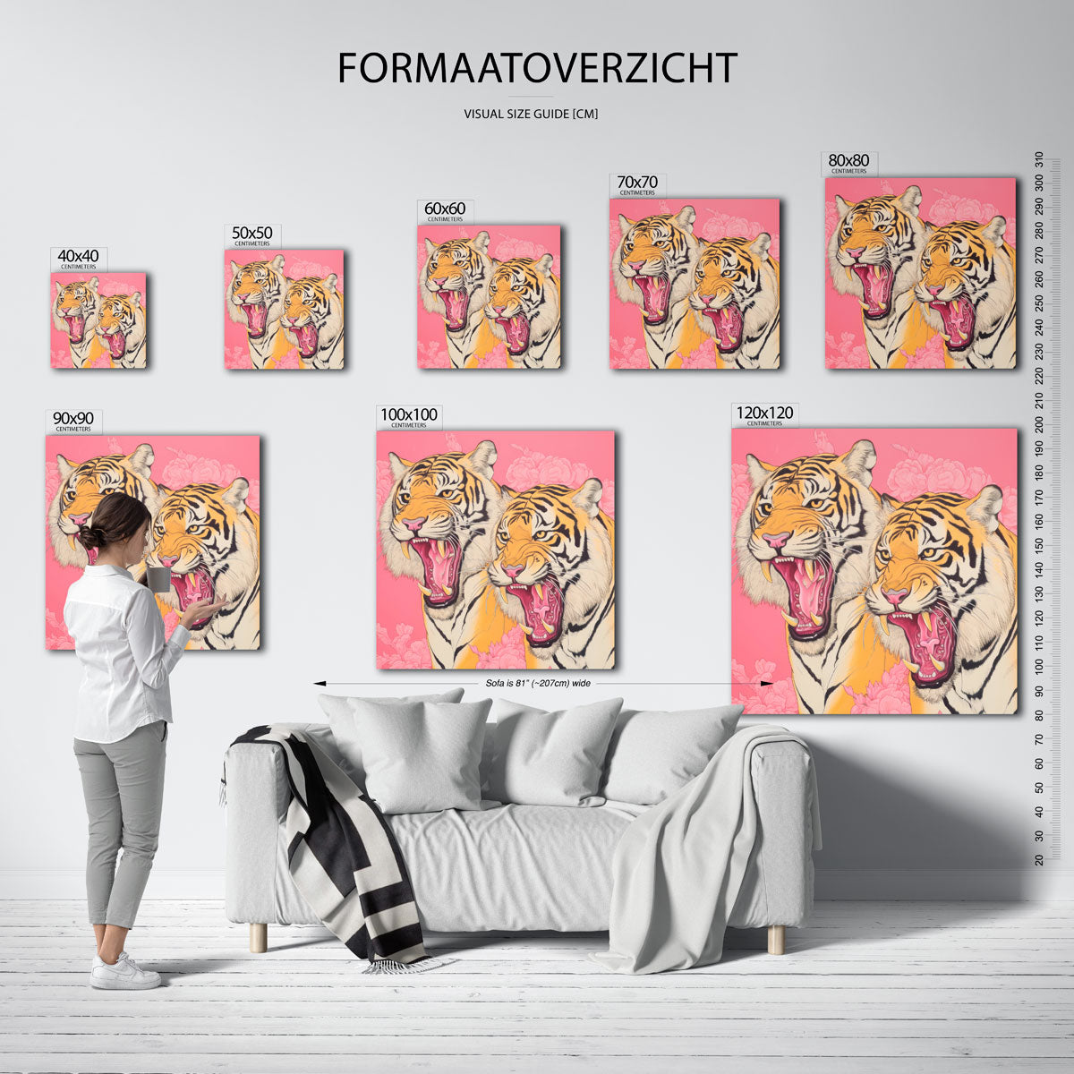 Twee brullende tijgers Poster