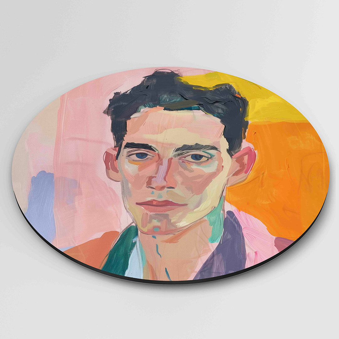 Portret in levendige kleuren Muurcirkel