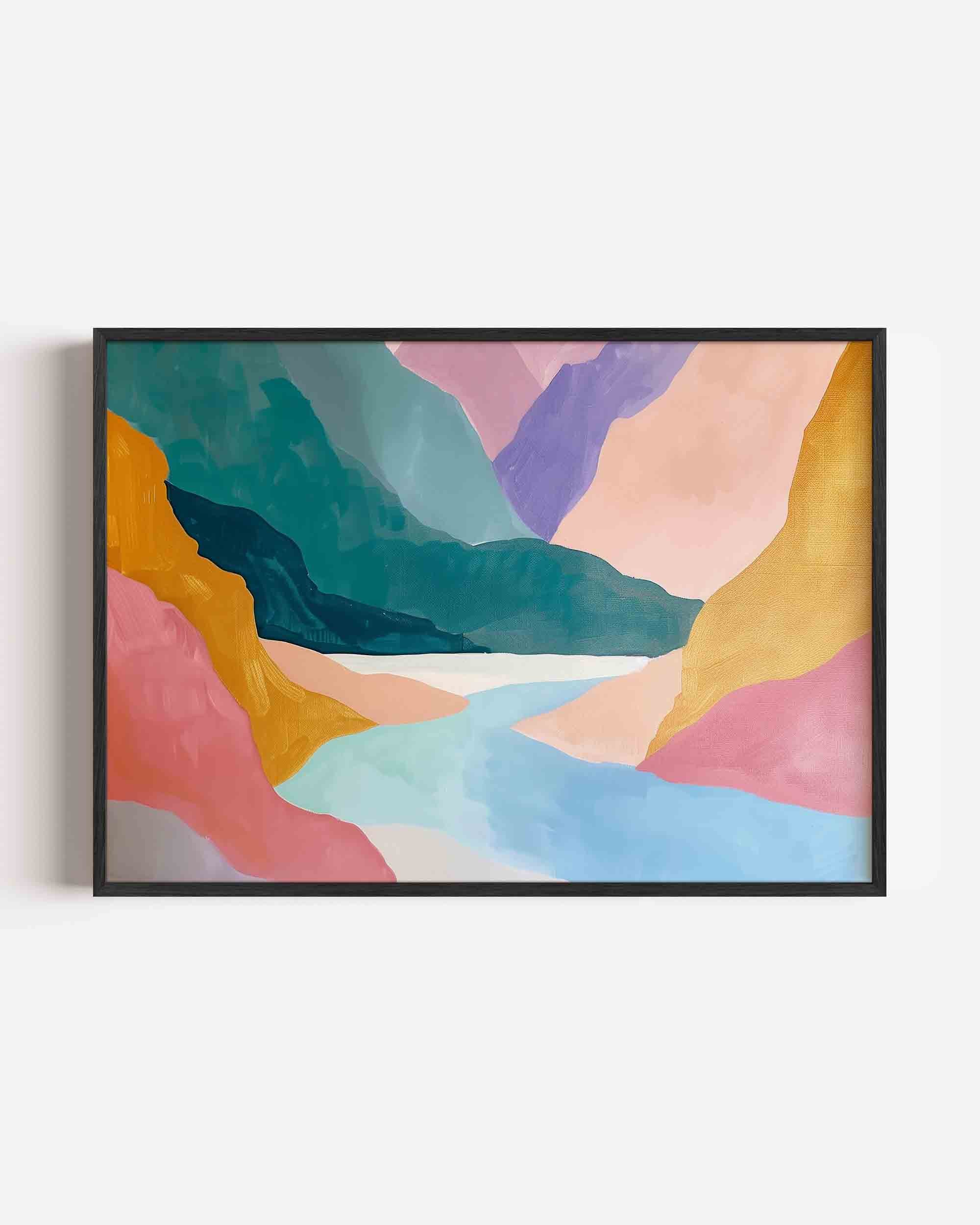 Abstracte landschapsvormen Poster