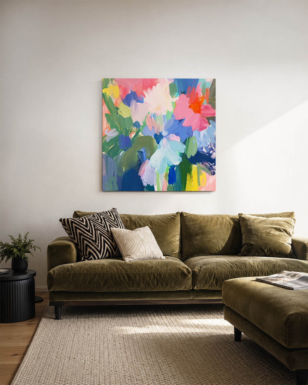 Kleurrijke bloemenvormen Kunstwerk
