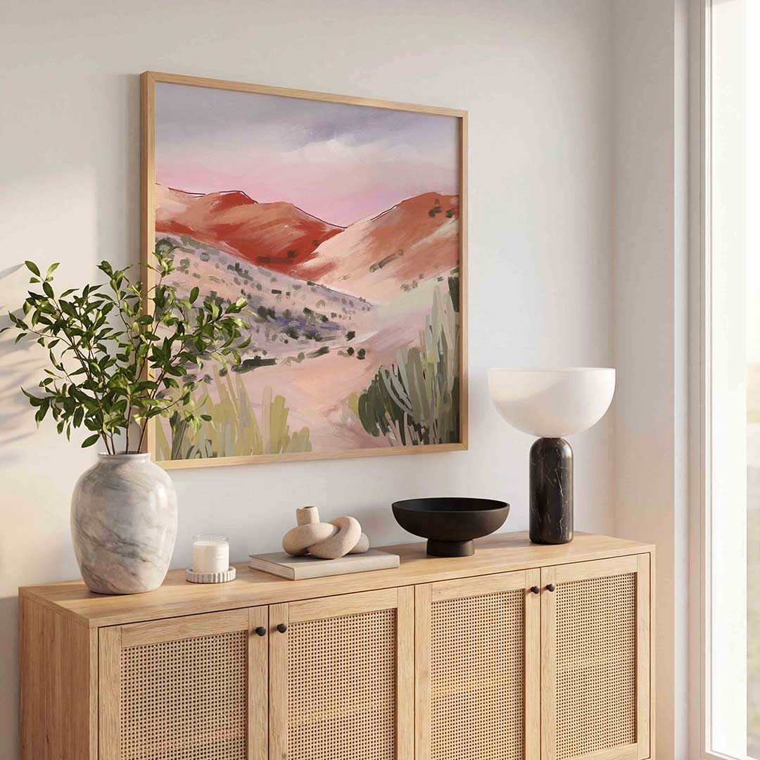 Landschap met heuvels Poster