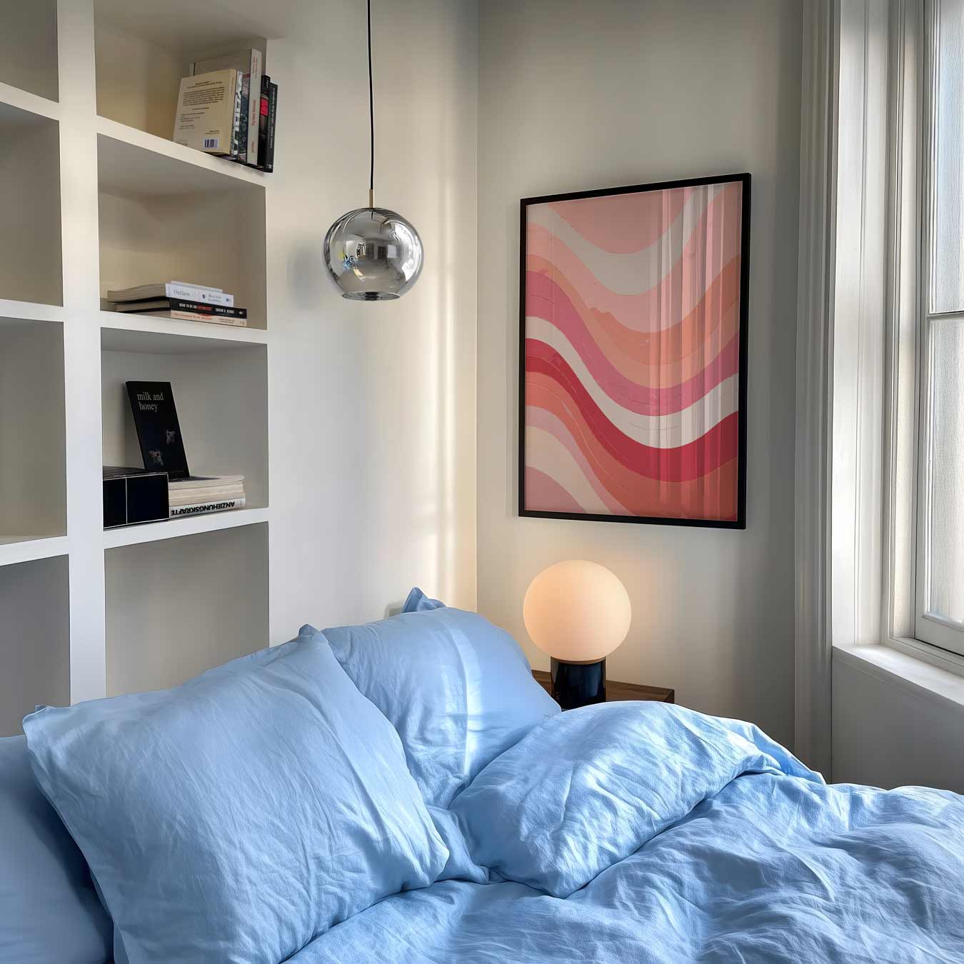 Vrolijke Golven in Roze Poster-WallArtistic