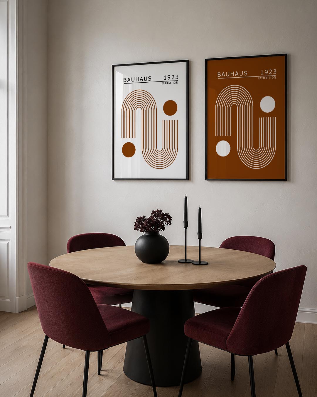 Lijnen en cirkelpatroon Postersets