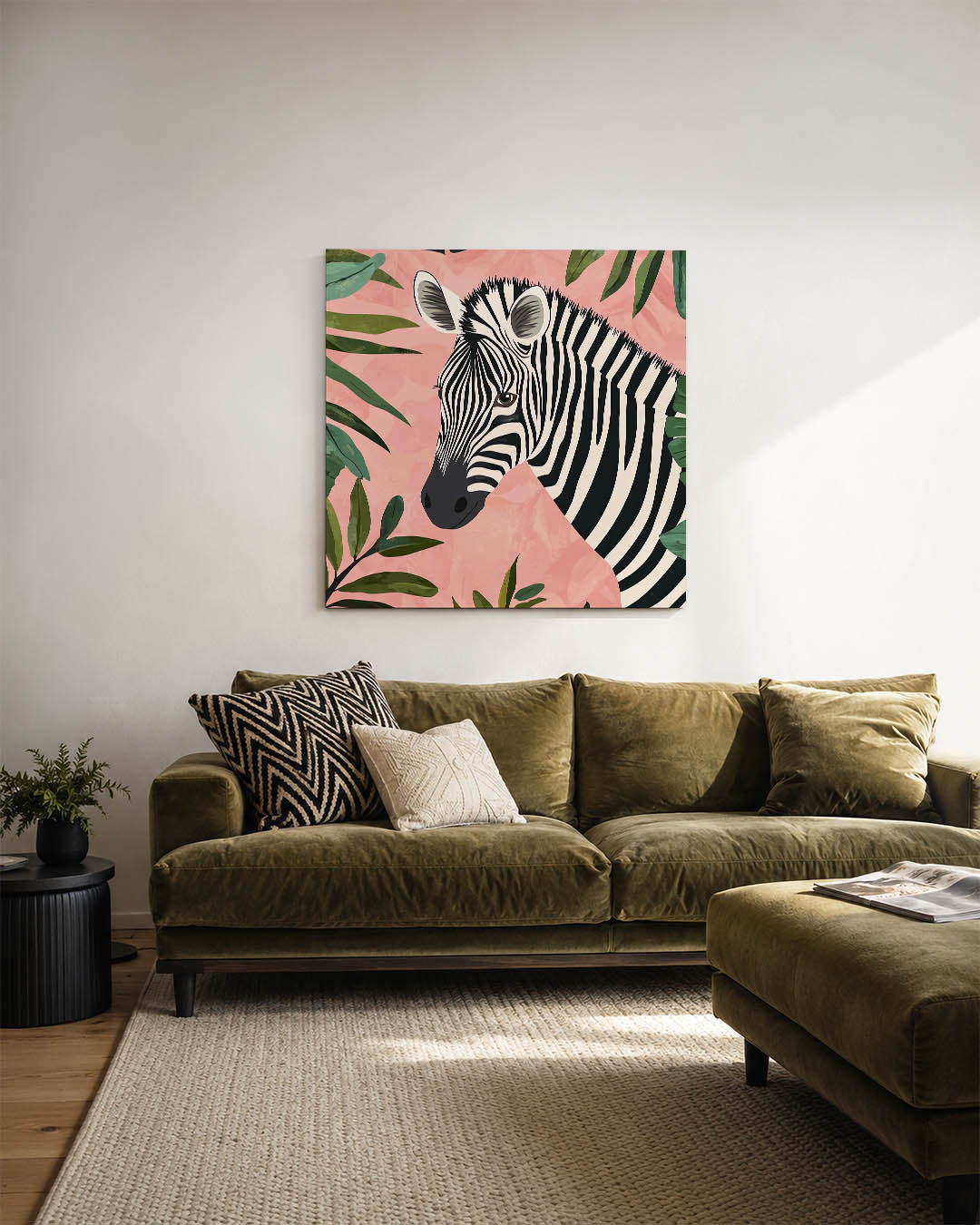 Zebra met bladeren Kunstwerk