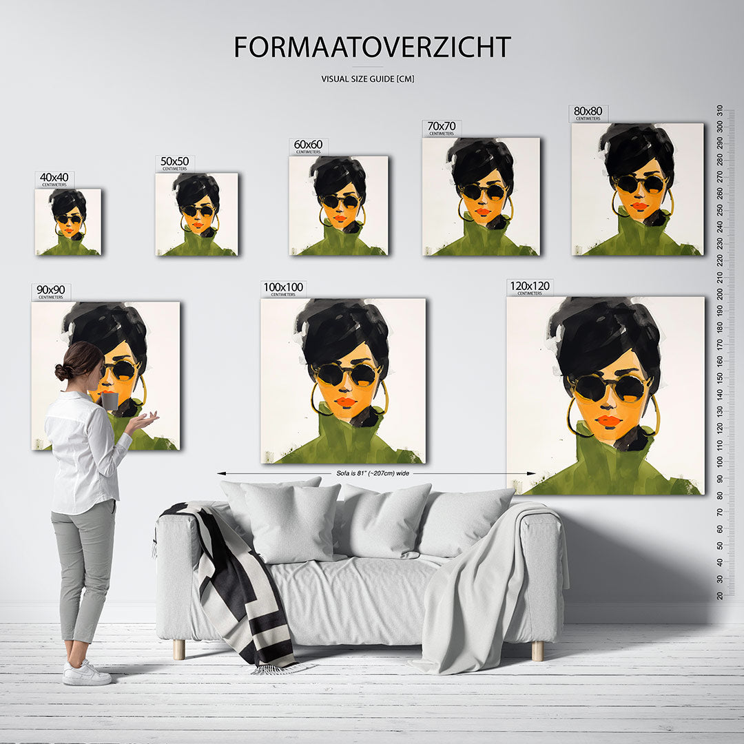 Stijlvolle vrouw Kunstwerk