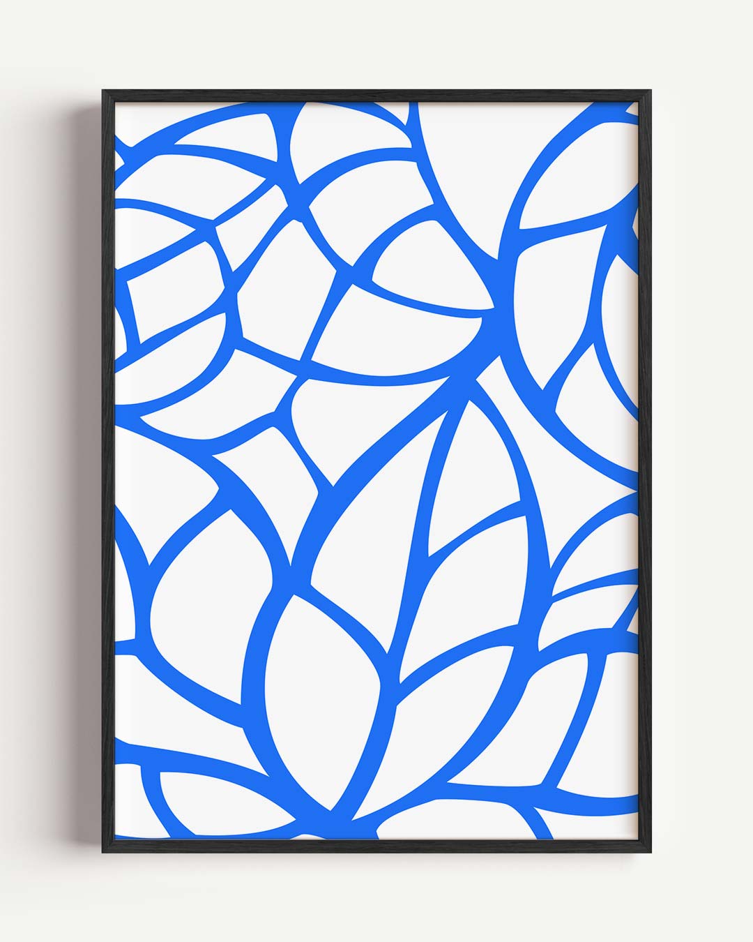 Moderne Blauw-Witte Abstracte Poster-WallArtistic