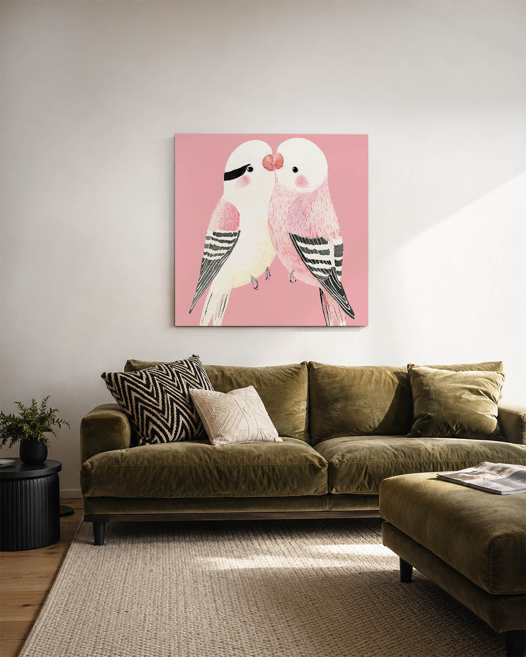 Liefdevolle vogels Kunstwerk