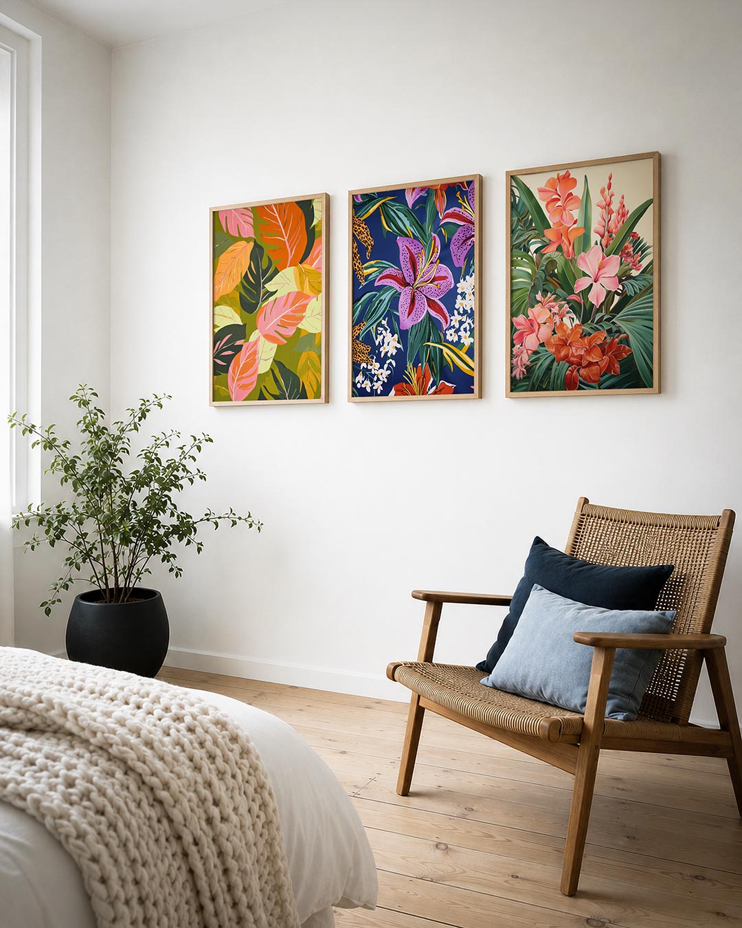 Bladpatroon kleurenmix Posterset