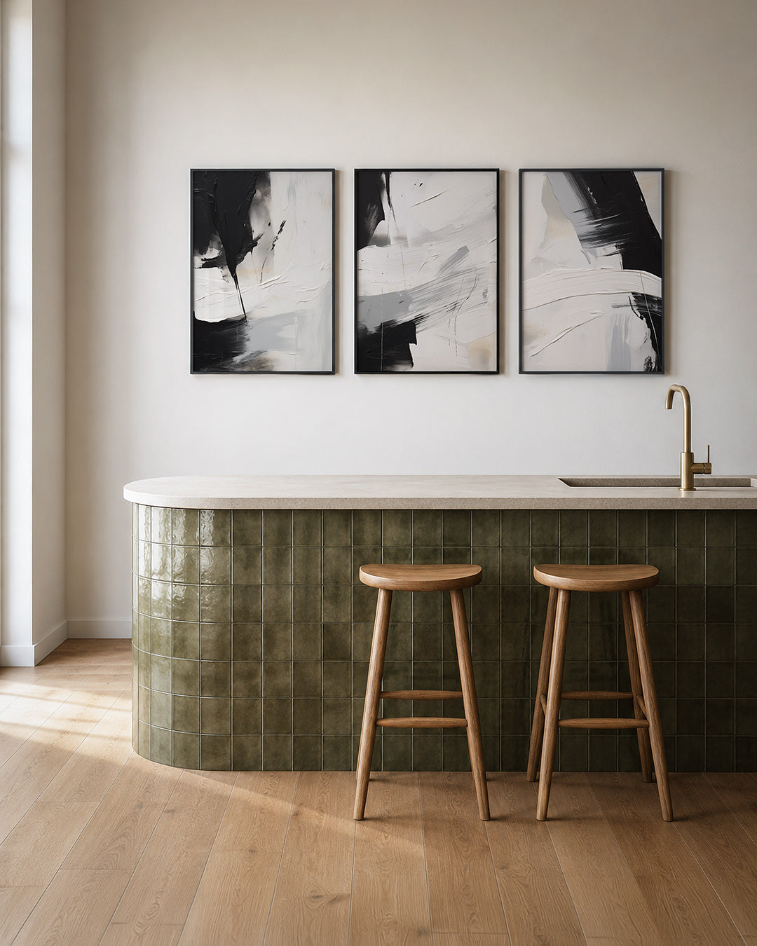 Zwart wit dynamiek Posterset
