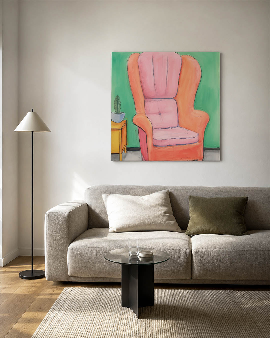 Kleurrijke interieur scène Kunstwerk