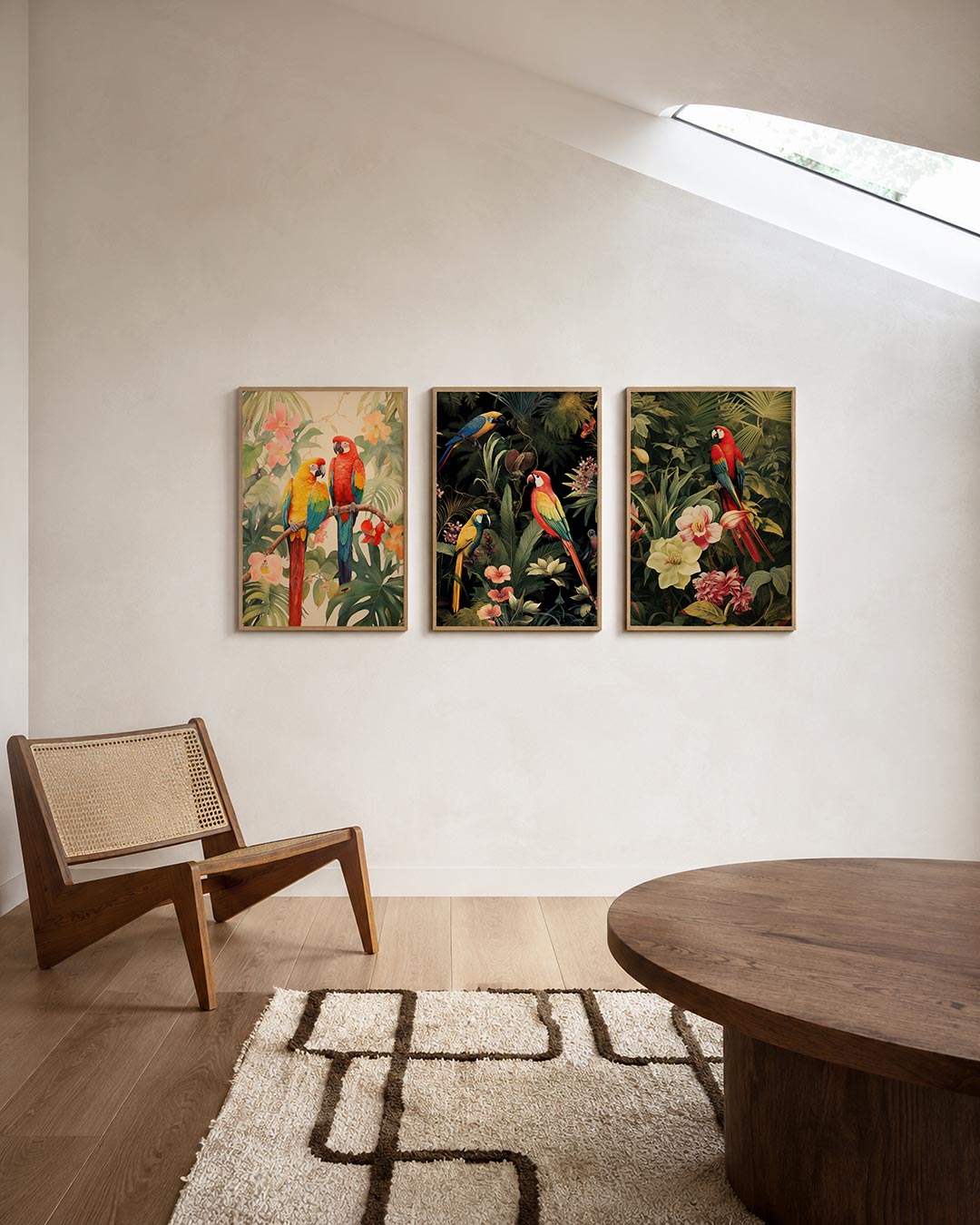 Kleurrijke papegaaien Posterset