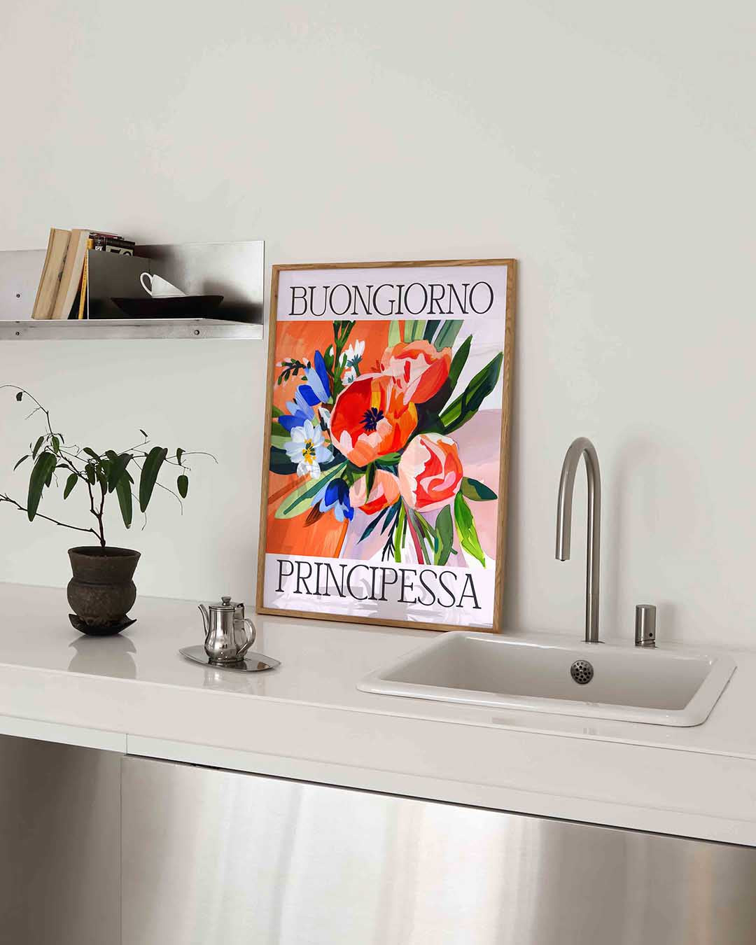 Bloemen en tekst Poster
