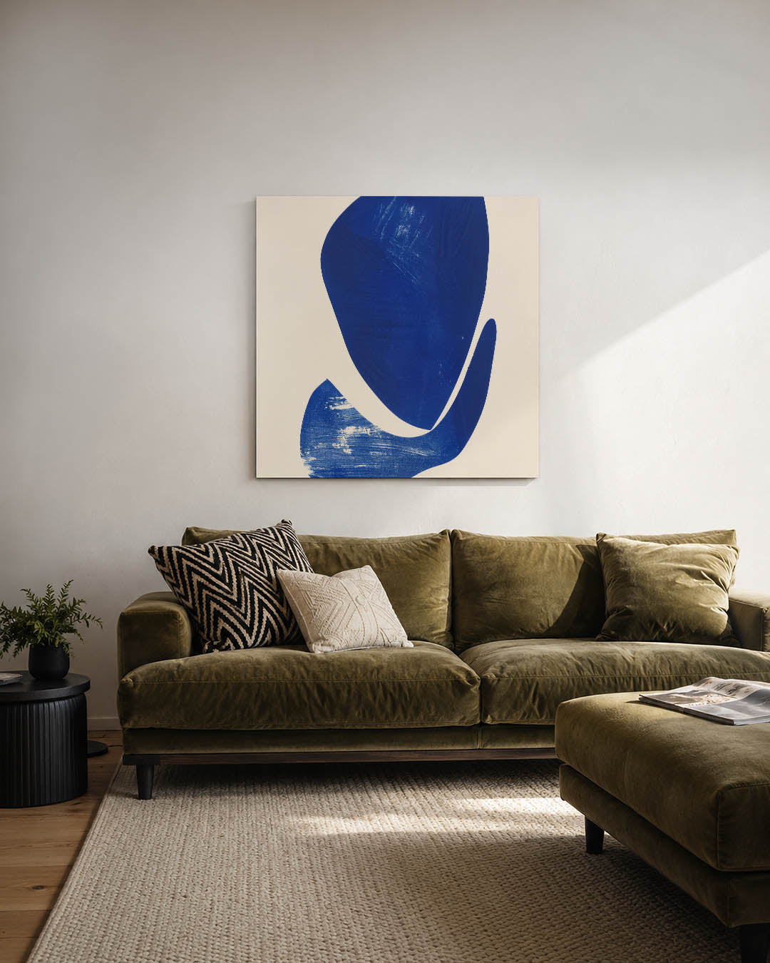 Organische blauwe vormen Kunstwerk