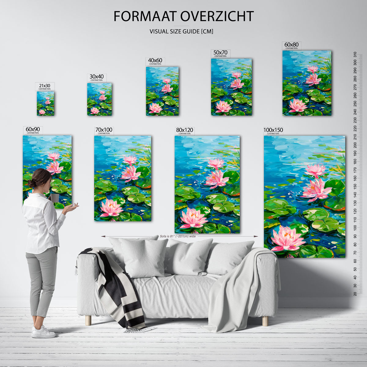 Waterlelies en bladeren Poster