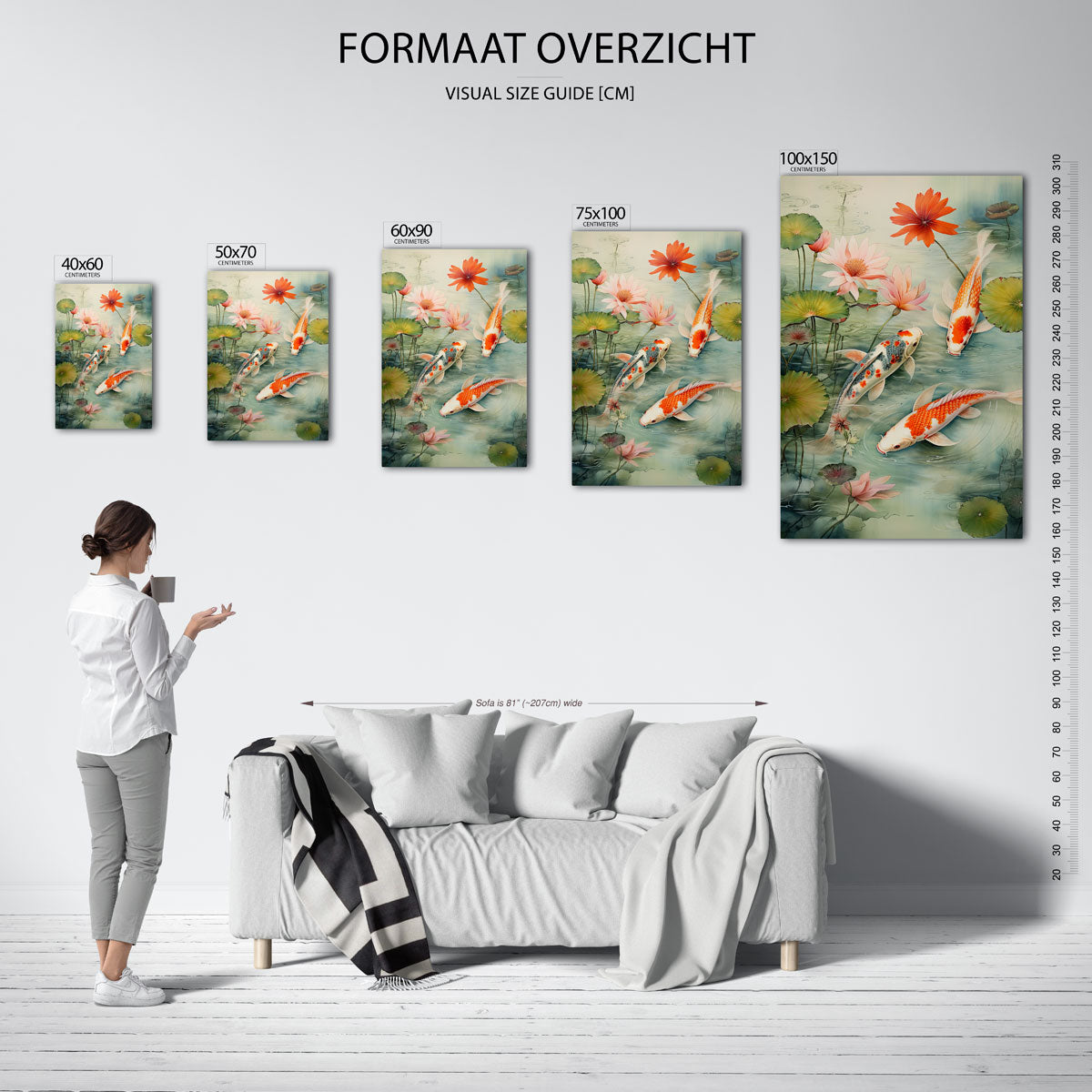 Vissen en waterlelies Kunstwerk